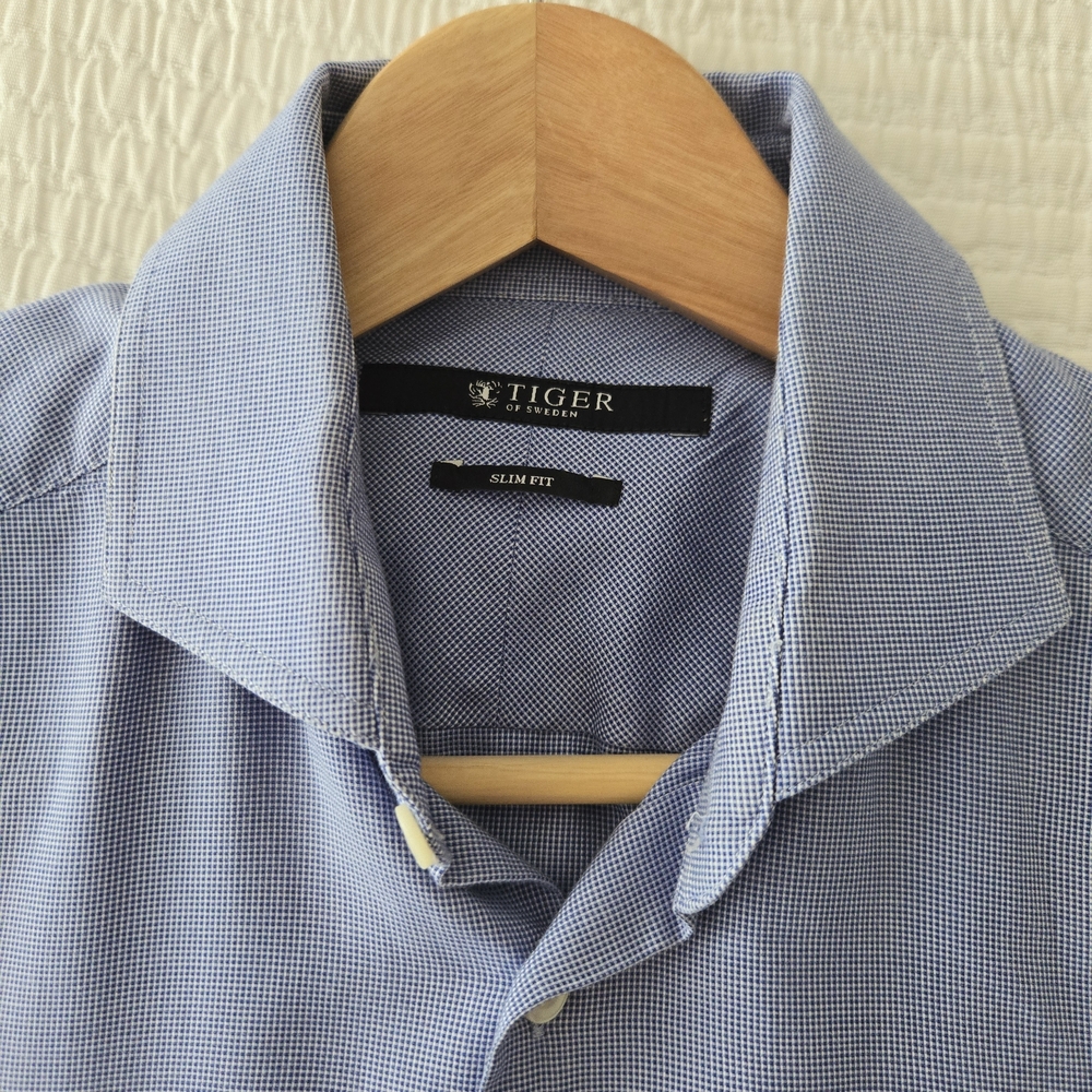 Tiger of Sweden Blue Slim Fit Men's Shirt